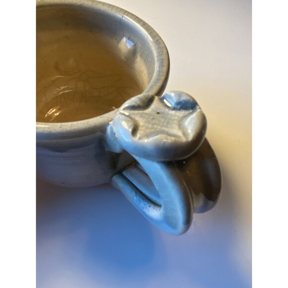 Nice Handmade Pottery Signed Shooting Stars Gray High End Coffee Mug Minty - Picture 5 of 10